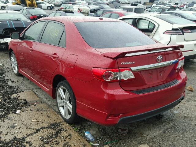 2T1BU4EE7DC103615 - 2013 TOYOTA COROLLA BA RED photo 3