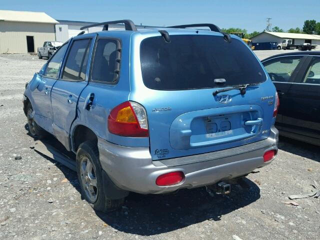 KM8SC73E53U504407 - 2003 HYUNDAI SANTA FE G BLUE photo 3