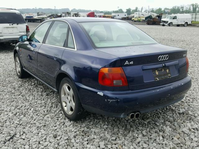 WAUDA88D1TA091800 - 1996 AUDI A4 BLUE photo 3