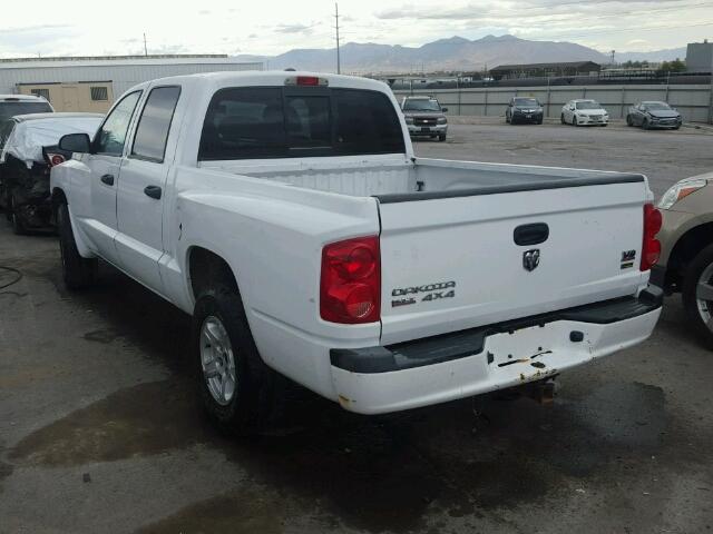 1D7HW48P97S265319 - 2007 DODGE DAKOTA QUA WHITE photo 3