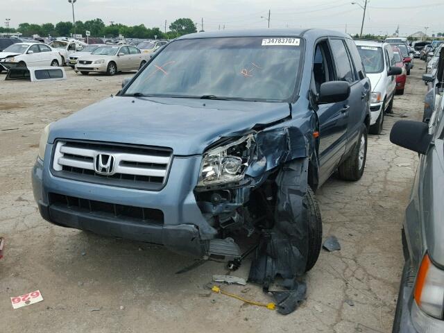 5FNYF28176B034117 - 2006 HONDA PILOT LX BLUE photo 2