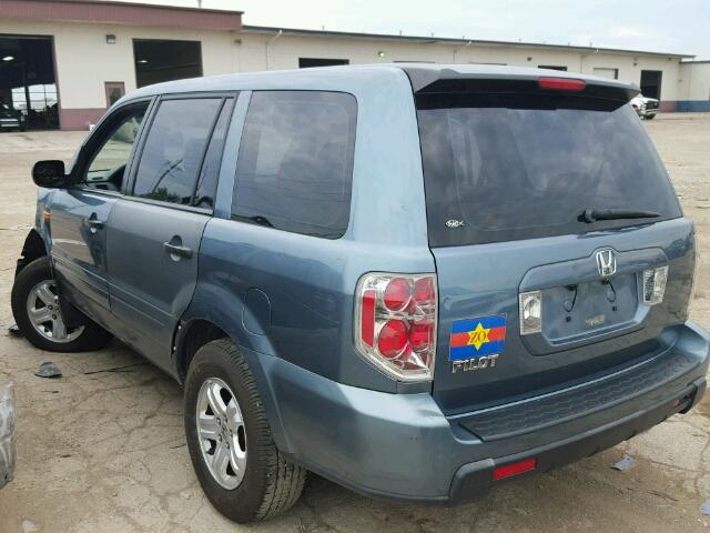 5FNYF28176B034117 - 2006 HONDA PILOT LX BLUE photo 3