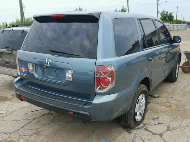 5FNYF28176B034117 - 2006 HONDA PILOT LX BLUE photo 4