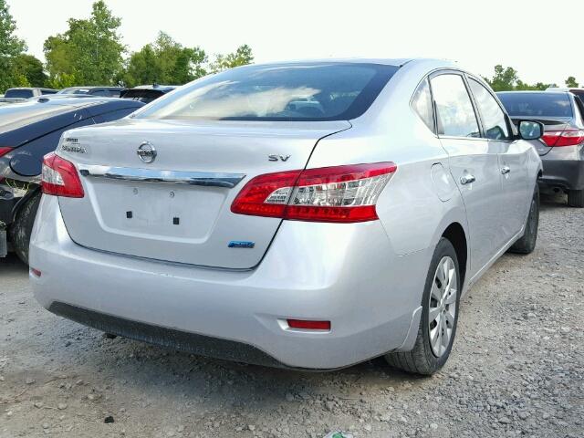 3N1AB7AP3EL606523 - 2014 NISSAN SENTRA SILVER photo 4