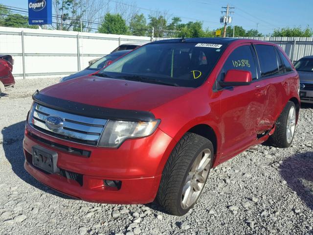 2FMDK4AC8ABB30986 - 2010 FORD EDGE SPORT RED photo 2