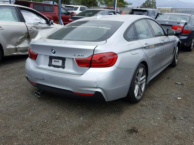 WBA4J1C50JBG77972 - 2018 BMW 430I GRAN SILVER photo 4