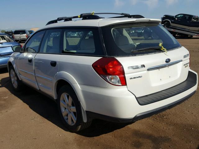 4S4BP61C497322446 - 2009 SUBARU OUTBACK 2. WHITE photo 3