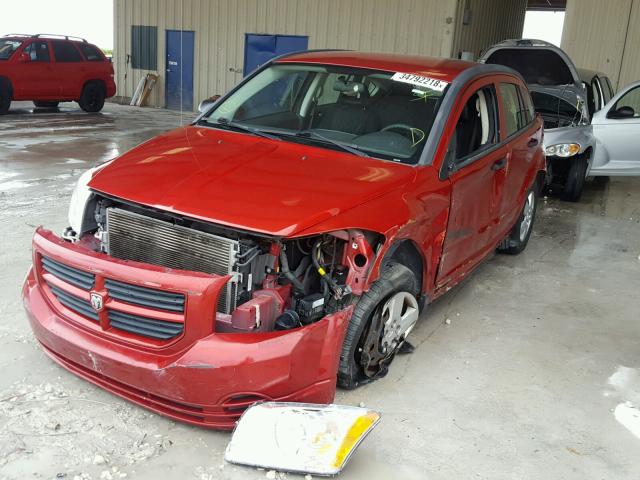 1B3HB28A39D151945 - 2009 DODGE CALIBER SE RED photo 2