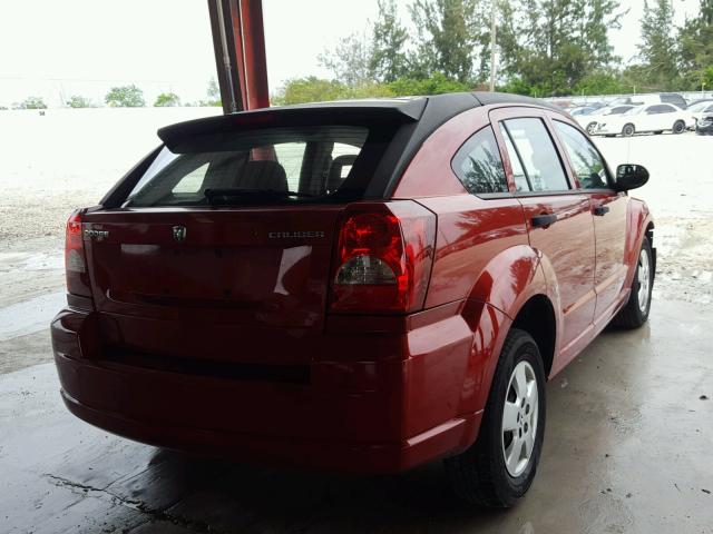 1B3HB28A39D151945 - 2009 DODGE CALIBER SE RED photo 4