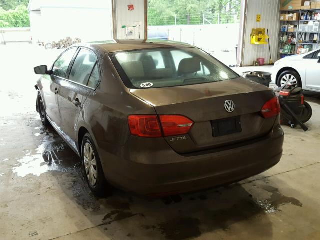 3VW2K7AJ8EM222421 - 2014 VOLKSWAGEN JETTA BASE 棕色 照片 3