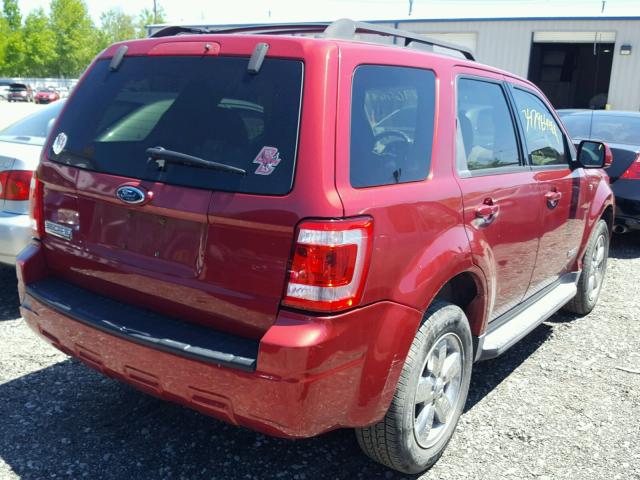 1FMCU04148KE51271 - 2008 FORD ESCAPE LIM RED photo 4