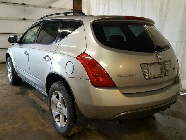 JN8AZ08W44W307701 - 2004 NISSAN MURANO SL SILVER photo 3