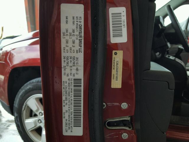 1C4NJCBA8FD218859 - 2015 JEEP COMPASS SP RED photo 10