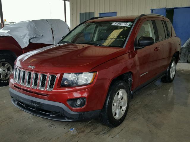 1C4NJCBA8FD218859 - 2015 JEEP COMPASS SP RED photo 2