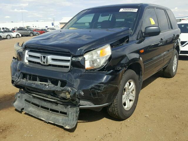 5FNYF18127B004826 - 2007 HONDA PILOT BLACK photo 2