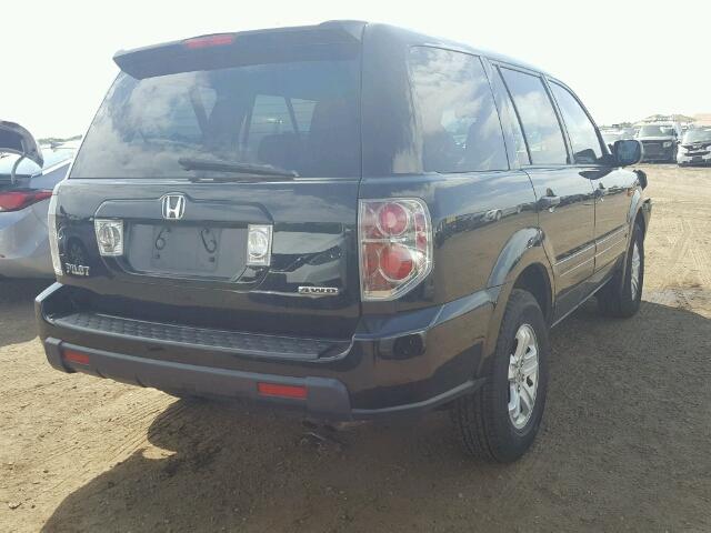 5FNYF18127B004826 - 2007 HONDA PILOT BLACK photo 4