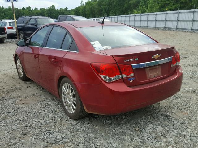 1G1PJ5S94B7228770 - 2011 CHEVROLET CRUZE ECO RED photo 3