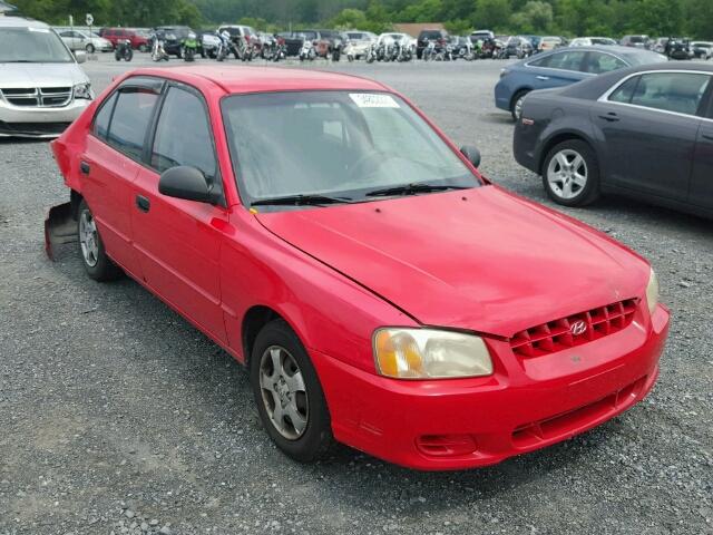 KMHCG45C42U385976 - 2002 HYUNDAI ACCENT GL RED photo 1