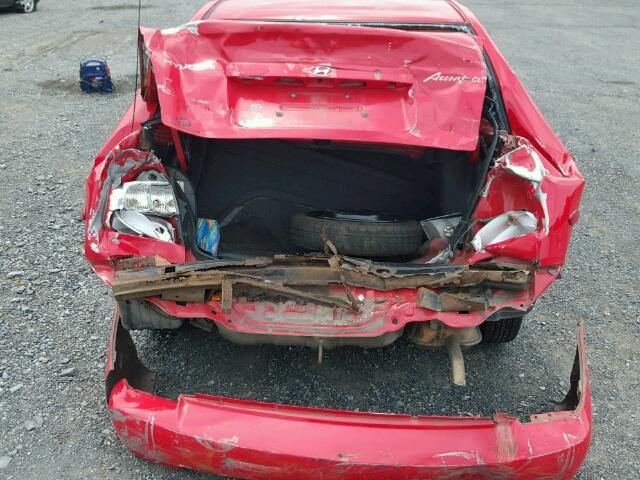 KMHCG45C42U385976 - 2002 HYUNDAI ACCENT GL RED photo 9