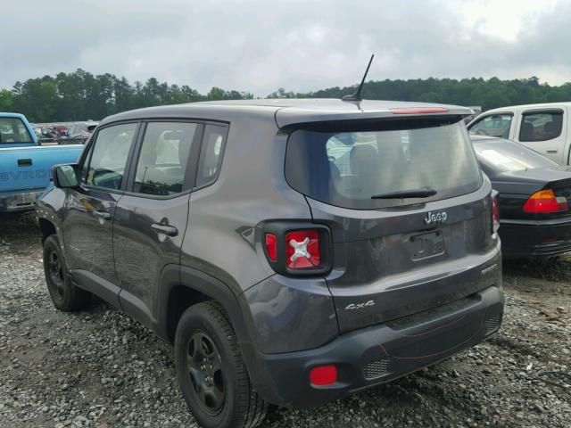 ZACCJBAB0HPG35263 - 2017 JEEP RENEGADE S ნაცრისფერი ფოტო 3