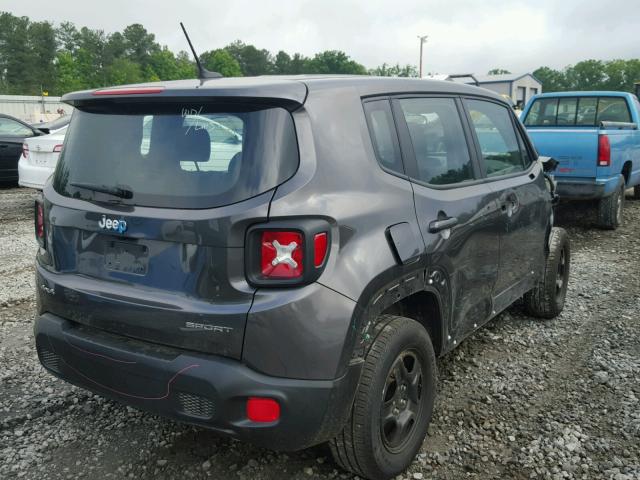 ZACCJBAB0HPG35263 - 2017 JEEP RENEGADE S ნაცრისფერი ფოტო 4
