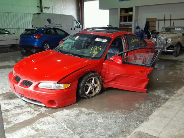 1G2WP52K11F178519 - 2001 PONTIAC GRAND PRIX RED photo 2
