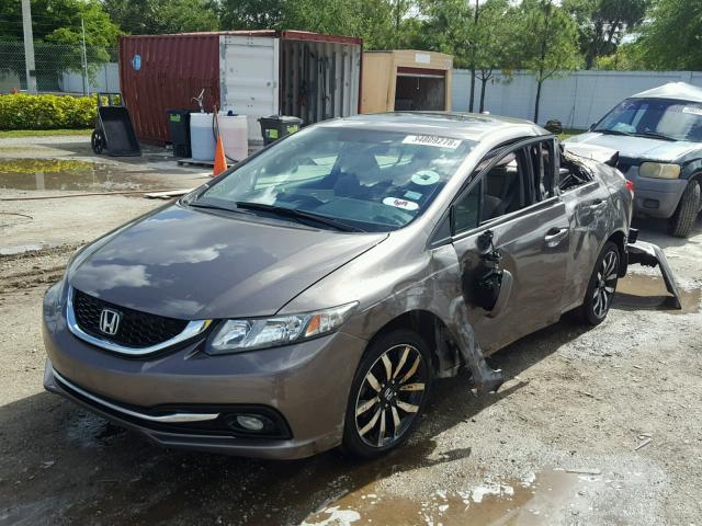 19XFB2F91EE009861 - 2014 HONDA CIVIC EXL BEIGE photo 2