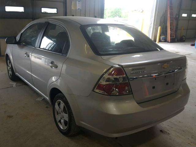 KL1TD5DE6BB136247 - 2011 CHEVROLET AVEO LS SILVER photo 3