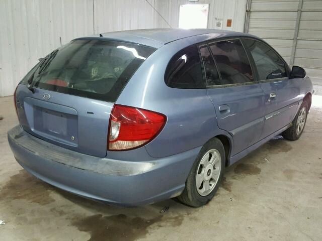 KNADC165846214185 - 2004 KIA RIO CINCO BLUE photo 4