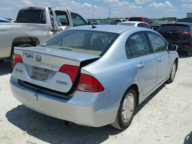 JHMFA36236S005139 - 2006 HONDA CIVIC HYBR SILVER photo 4