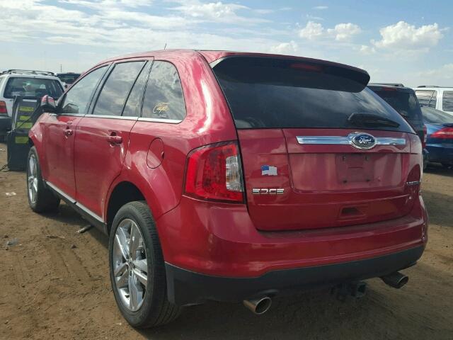 2FMDK3KC7CBA18725 - 2012 FORD EDGE RED photo 3