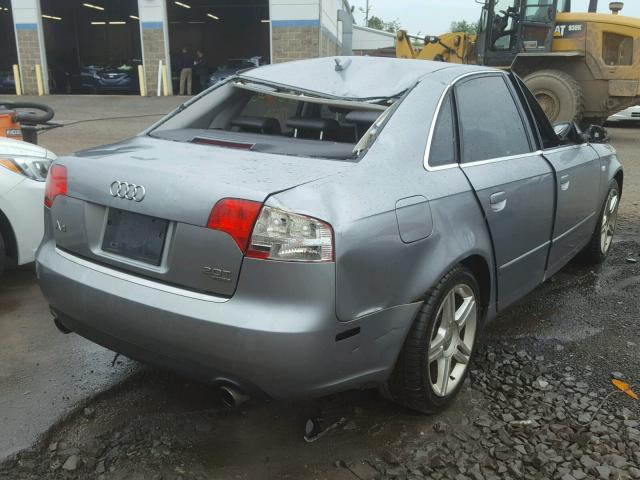 WAUDF78E67A209110 - 2007 AUDI A4 2.0T QU GRAY photo 4