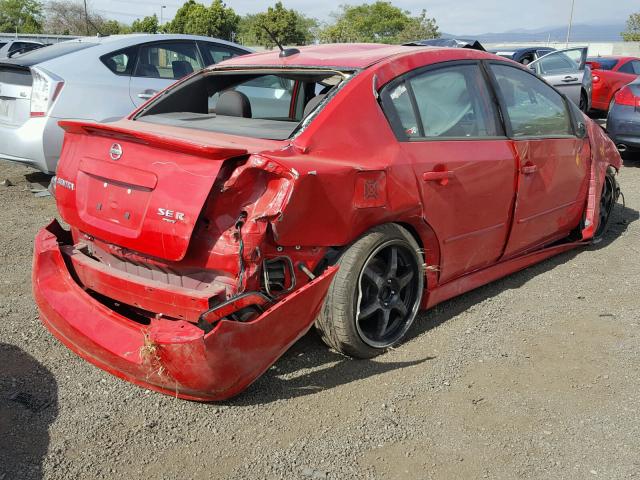 3N1CB61E28L611508 - 2008 NISSAN SENTRA SE- RED photo 4