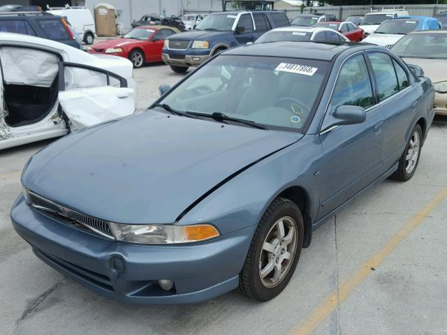 4A3AA46L0YE004314 - 2000 MITSUBISHI GALANT ES BLUE photo 2