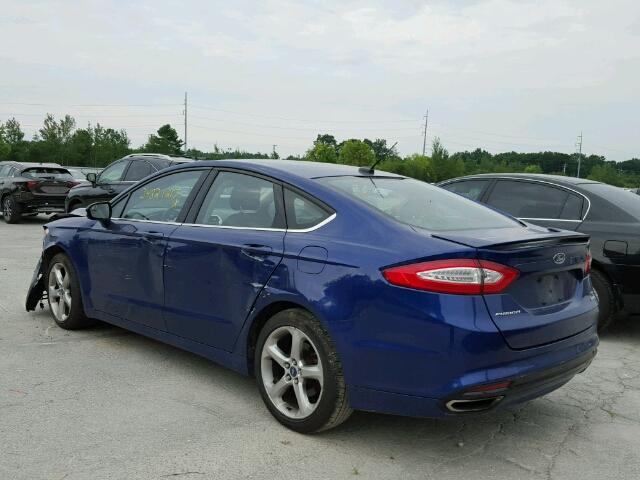 3FA6P0H90DR152347 - 2013 FORD FUSION SE BLUE photo 3