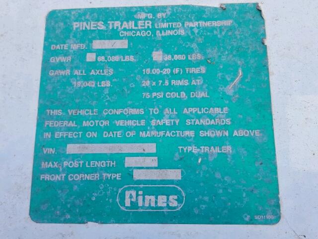 1PNK281S0SKB66229 - 1995 PINES TRAILER Ağ foto 10