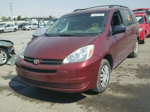 5TDZA23C75S380593 - 2005 TOYOTA SIENNA CE RED photo 2