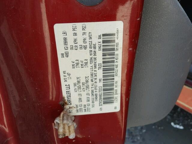 3D7KS28A08G172313 - 2008 DODGE RAM 2500 S RED photo 10
