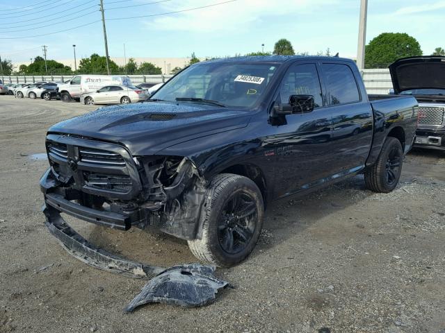 1C6RR6MT0GS362081 - 2016 RAM 1500 SPORT BLACK photo 2