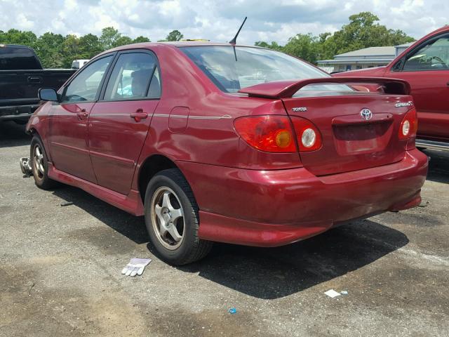 1NXBR32E73Z086201 - 2003 TOYOTA COROLLA S RED photo 3