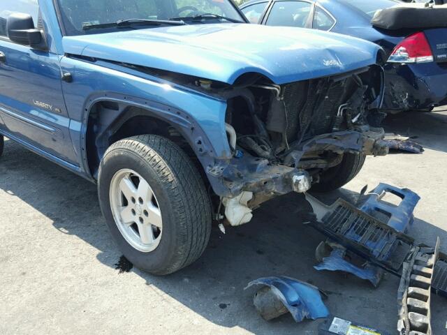 1J4GL58K63W573764 - 2003 JEEP LIBERTY LI BLUE photo 9