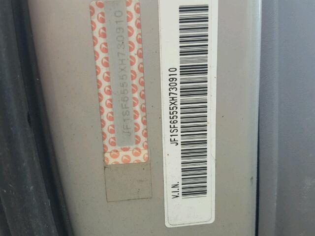 JF1SF6555XH730910 - 1999 SUBARU FORESTER S GRAY photo 10