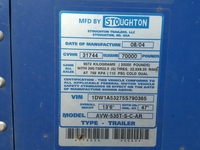 1DW1A53275S790365 - 2005 UTILITY TRAILER WHITE photo 10