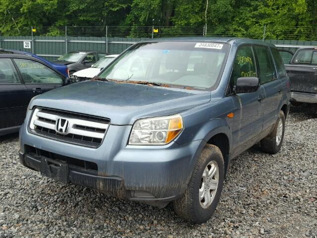 2HKYF18156H513423 - 2006 HONDA PILOT LX BLUE photo 2