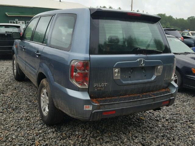 2HKYF18156H513423 - 2006 HONDA PILOT LX BLUE photo 3