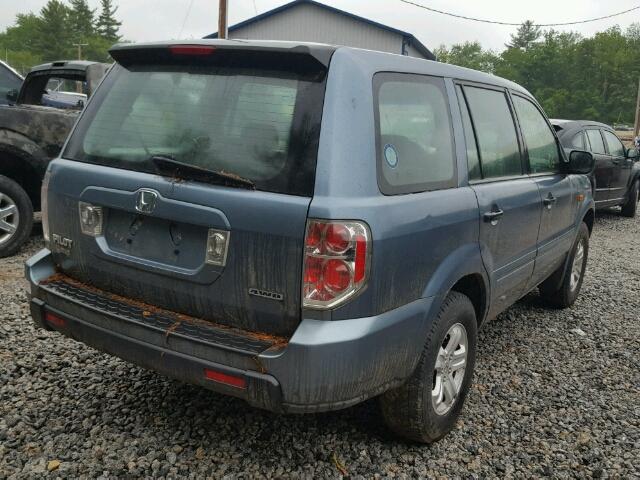 2HKYF18156H513423 - 2006 HONDA PILOT LX BLUE photo 4