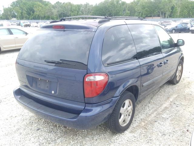 1D4GP45R56B574828 - 2006 DODGE CARAVAN SX BLUE photo 4