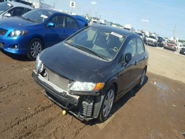 2HGFA16598H357606 - 2008 HONDA CIVIC LX BLACK photo 2