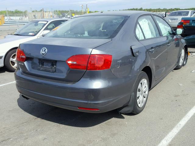 3VW2K7AJ1EM304345 - 2014 VOLKSWAGEN JETTA BASE 灰色 照片 4