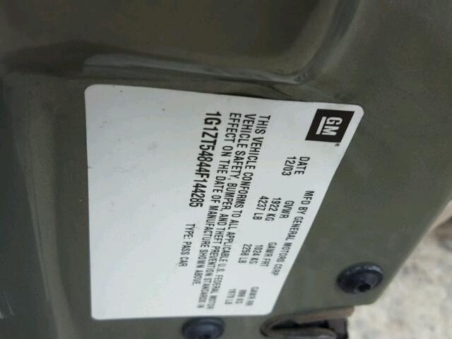 1G1ZT54844F144285 - 2004 CHEVROLET MALIBU LS მწვანე ფოტო 10